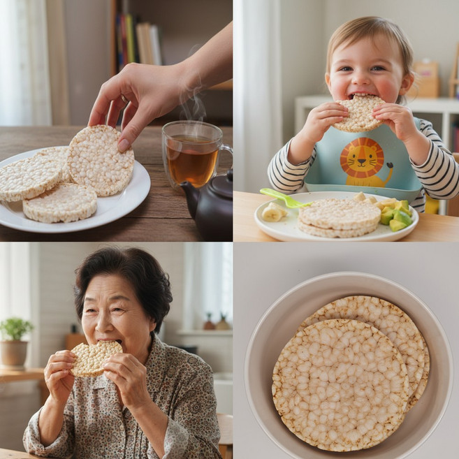 현미뻥튀기 2+2 현미국산(99.65%) 우리쌀 현미담 폭신하고 부드러운 건강뻥튀기, 200g, 4개