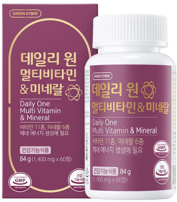 그린스토어 데일리 원 멀티비타민 앤 미네랄 60정, 1개