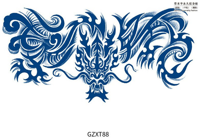 草本半永久紋身貼, 1個, GZXT-088