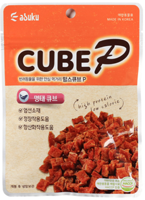 맘스큐브 아스크 P 강아지 간식 60g, 명태, 1개