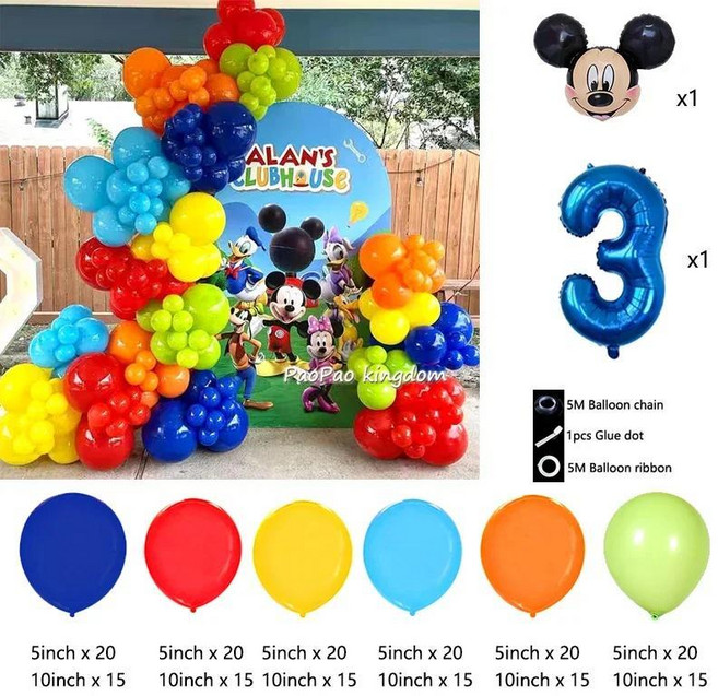 핑크 미니 마우스 풍선 가랜드 키트 생일 라텍스 파티 장식 글로 선물 샤워, 11. R651-3