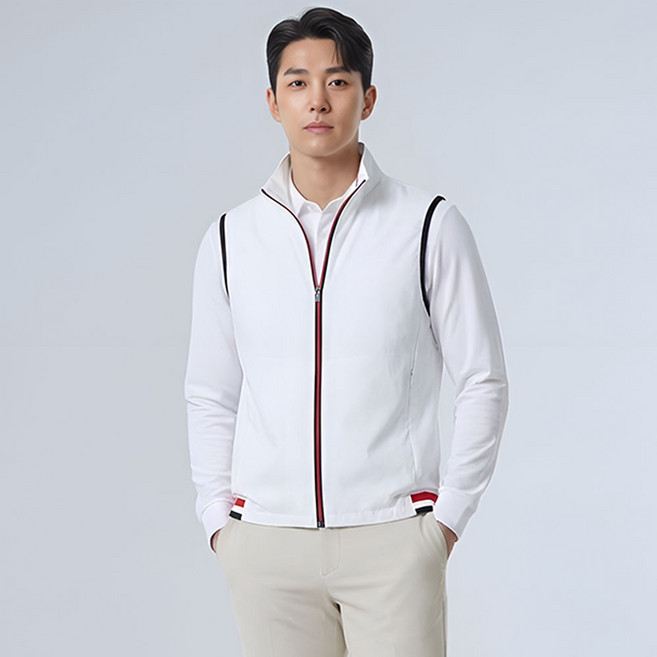 마스터베어 남성 심플 무지 나일론 베이직 조끼 라운딩 골프웨어 골프조끼 봄 여름 가을 기본조끼