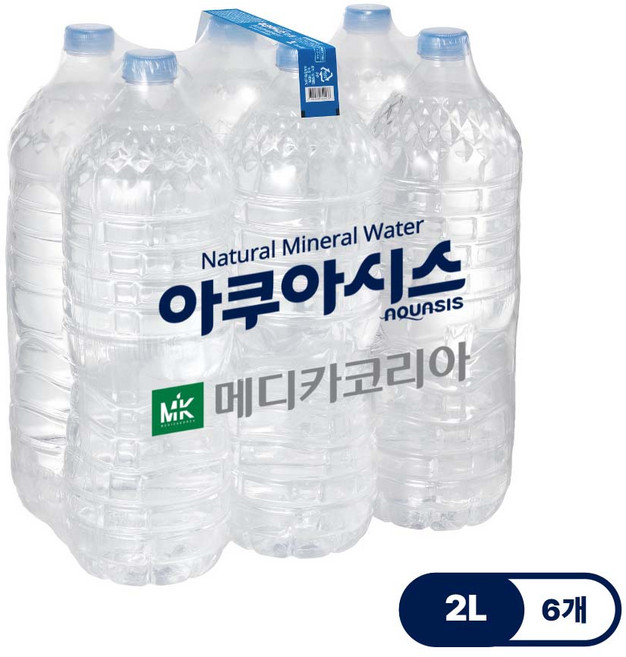 아쿠아시스 무라벨 생수 2L 6개