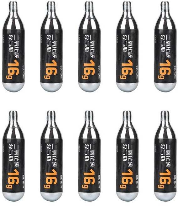 시그니처베이지 자전거 16g 휴대용 펌프 CO2 카트리지 YPZ052, 실버, 10개