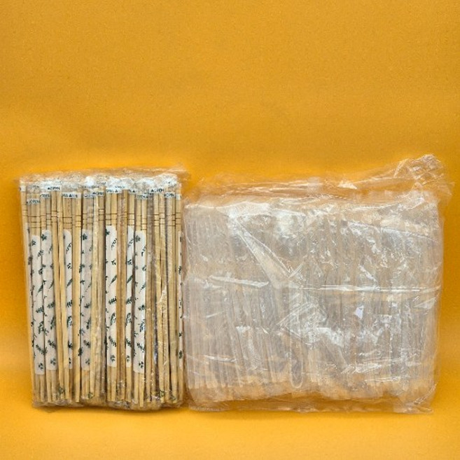 앤댄썸 일회용 숟가락 젓가락 세트 반투명 수저세트, 500개, 1개