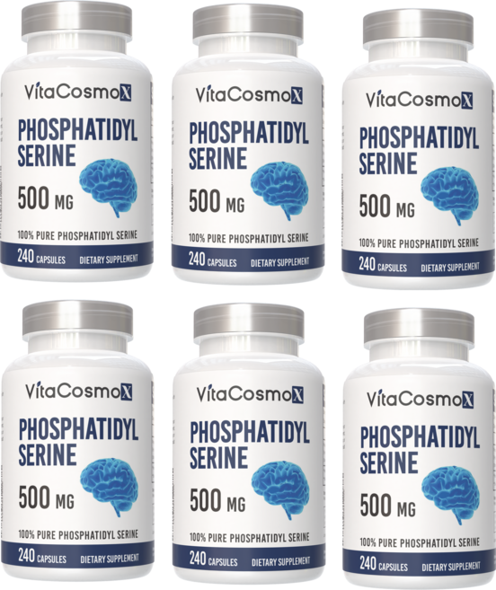미국직배송 VitaCosmoX Phosphatidylserine 포스파티딜세린 500mg, 6개, 240정