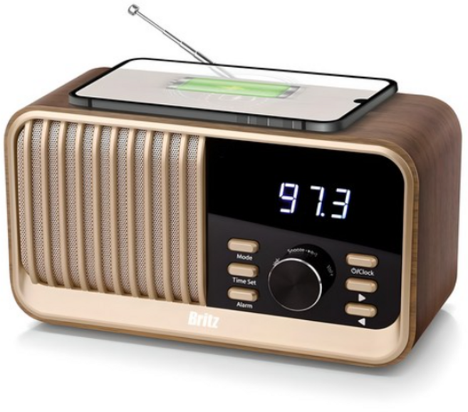 브리츠 올인원 블루투스 스피커 BZ-JE100, 우든+럭셔리골드계열