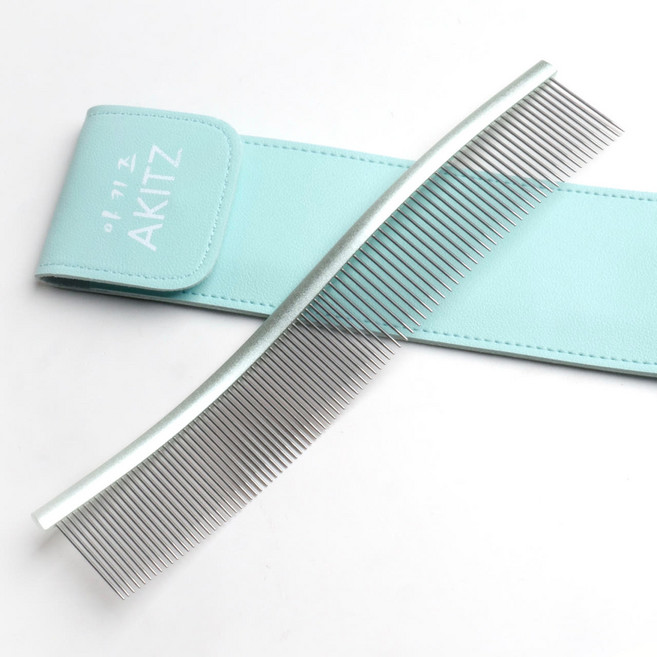 아키즈 민트에스콤 그루머콤 곡선형 강아지 고양이 빗 S콤, 1개
