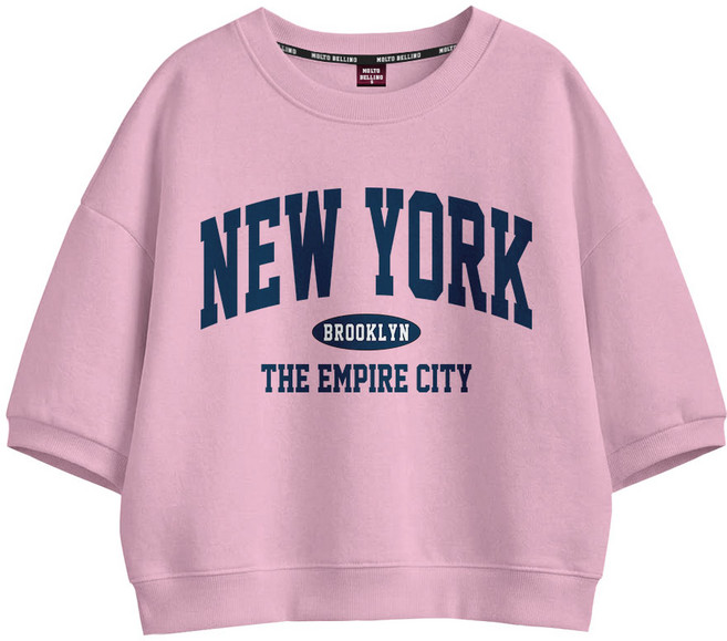 토르소 뉴욕엠파이어시티 세미크롭 오버핏 반팔 맨투맨