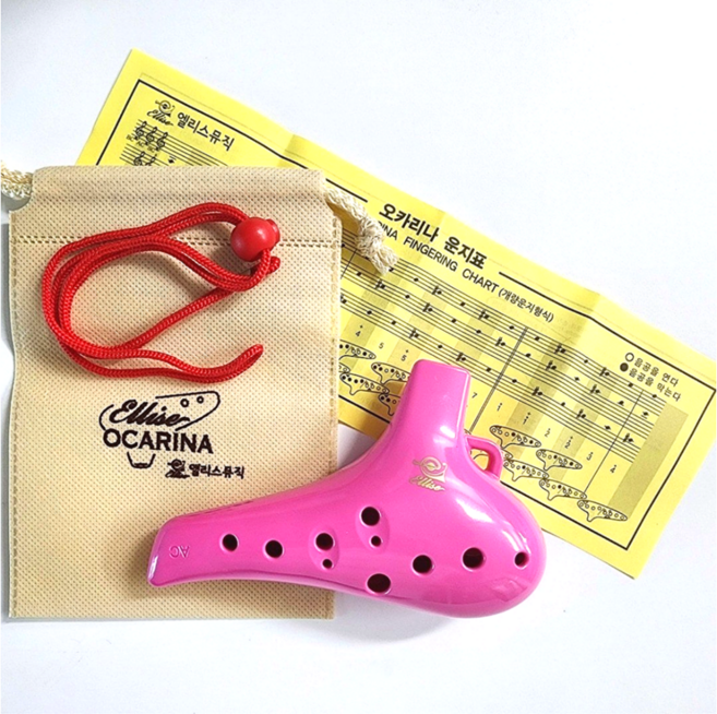 [KC인증] 국내생산 어린이 초등 음악 준비물 오카리나 알토C, 1개, 핑크, EA0-120AC