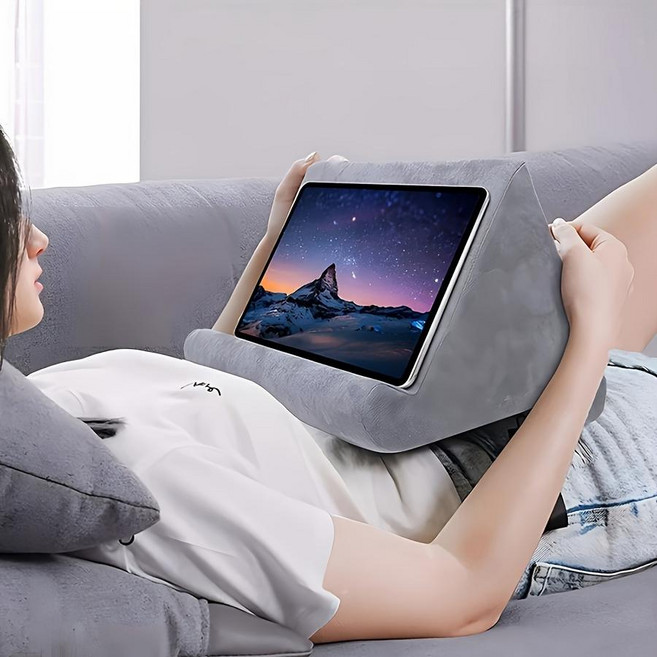 다각도 조절 가능 소프트 삼각 쿠션 태블릿 거치대, 그레이, 1개