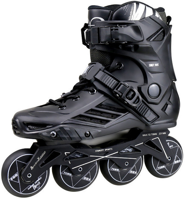 성인용 인라인스케이트 초보자용 입문용 남녀공용 하드부츠 블랙, 1개, 화이트 (우레탄 휠)