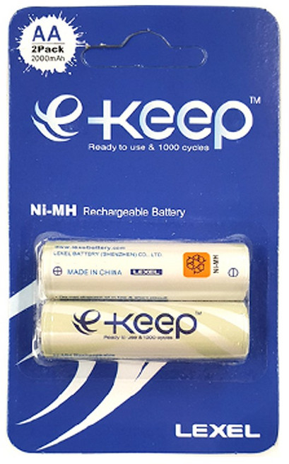 렉셀 이킵 E-KEEP AA 니켈수소 충전지, 렉셀 AA 카드 2개입, 1개, 2개입