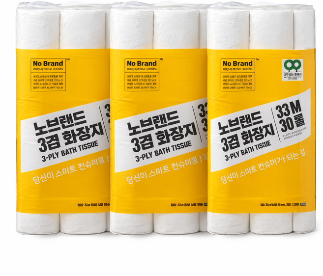 노브랜드 3겹 화장지 33M X 30롤 3개