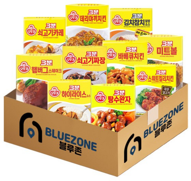 오뚜기3분 소스 10종세트 (햄버그+미트볼+탕수완자+바베큐+데리야끼+스윗칠리+하이라이스+김치참치+쇠고기카레+쇠고기짜장), 200g, 1세트