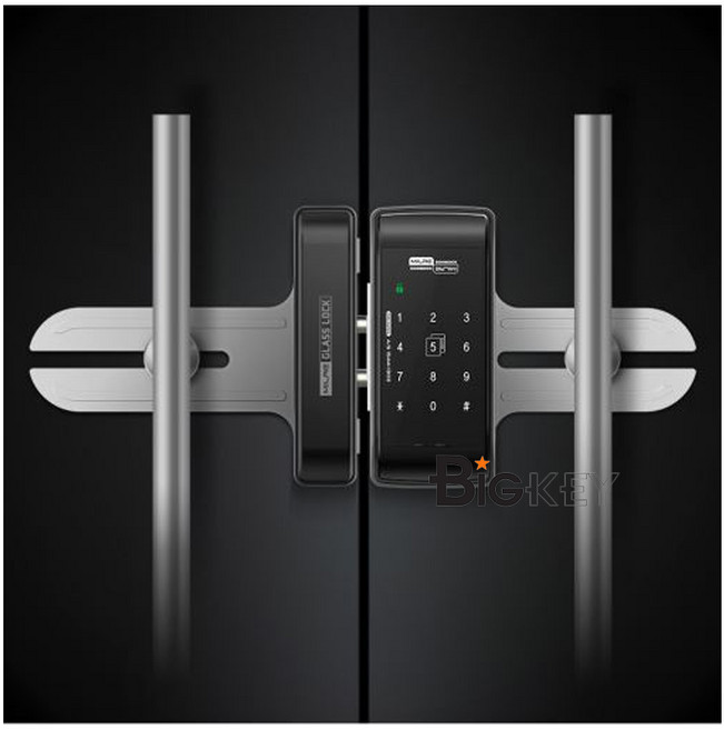 강화 유리문도어락+카드방식+건전지포함 불법침입 방지시스템 단문형 양문형K2-G25상가열쇠, 고객직접설치, 양문형(스트라이커 날개형)