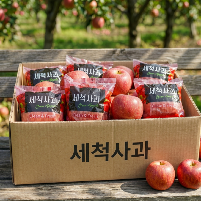 [농장직송] 세척사과 껍질째먹는 세척 꿀사과, 1박스, 2kg (소과)