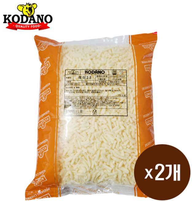 코스트코 피자치즈 대용량 모짜렐라치즈 2.5kg 업소용 가정용 피자 돈까스 떡볶이, 2개