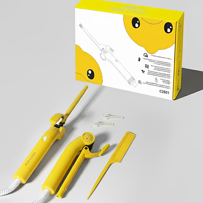 남성/여성용 슬림 얇은 웨이브 볼륨펌 전기 봉고데기 휴대용 여행용 접이식 짧은머리 히피펌 고데기, 9mm