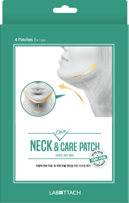 라보타치 넥앤친케어패치 4매 이중턱 턱선 리프팅 목주름 수분 보습 패치, 4개입, 3개