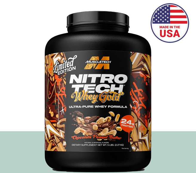 머슬테크 니트로 테크 웨이 골드 프로틴 단백질 초콜릿 땅콩버터 WPC WPI, 1개, 2.27kg