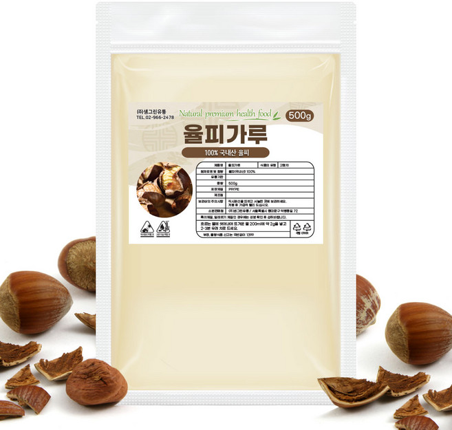 율피 가루 분말 밤껍질 율피팩 국내산 500g, 1개