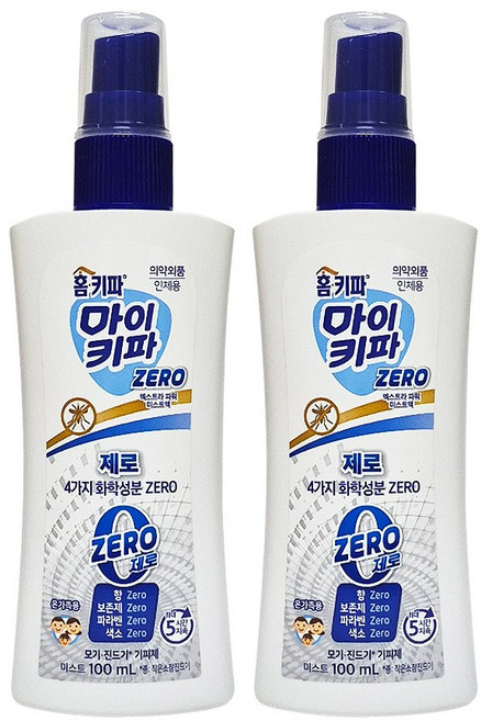 [자취몰] 홈키파 마이키파 몸에 뿌리는 스프레이 모기약 미스트 기내반입가능 머리끈증정, 2개, 100ml