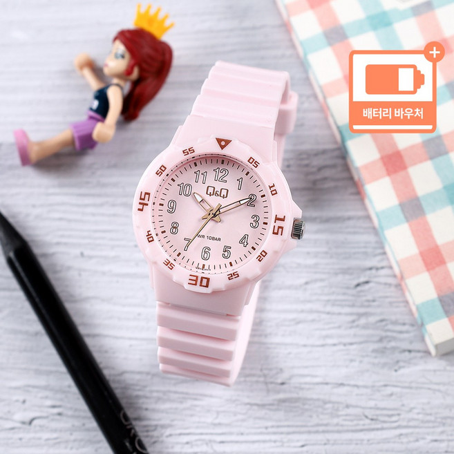 큐앤큐 캐주얼 어린이 아동 키즈 초등학생 선물용 학습시계