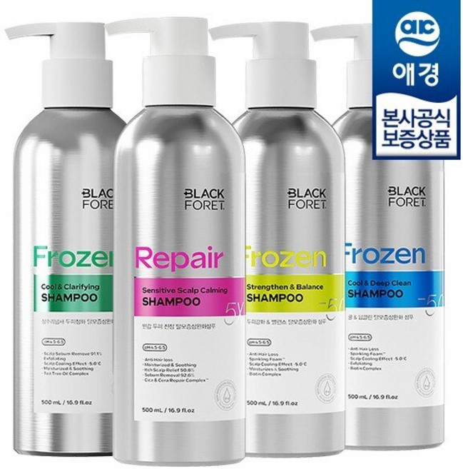 애경 [애경] 블랙포레 두피강화 탈모증상완화 샴푸 500ml 1개, 쿨 앤 딥클린 샴푸, 1