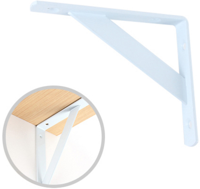 ZIO-BIZ 튼튼 선반 받침대 화이트 150mm / 선반브라켓 선반지지대 선반받침 선반고정 벽선반 브라켓 지지대 ㄱ자 꺽쇠 까치발, 1개