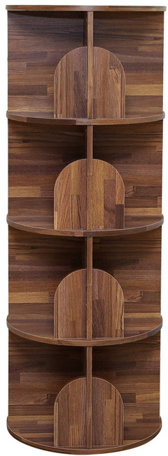 【Akira】MIT低甲醛旋轉書架 BO044 360度旋轉書櫃 學生書房收納櫃、展示置物櫃, 集成木紋, 4 Tier