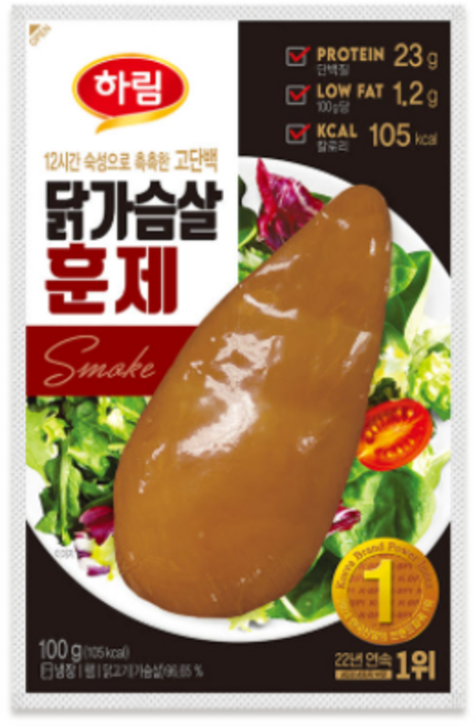 하림 닭가슴살 훈제, 100g, 6개