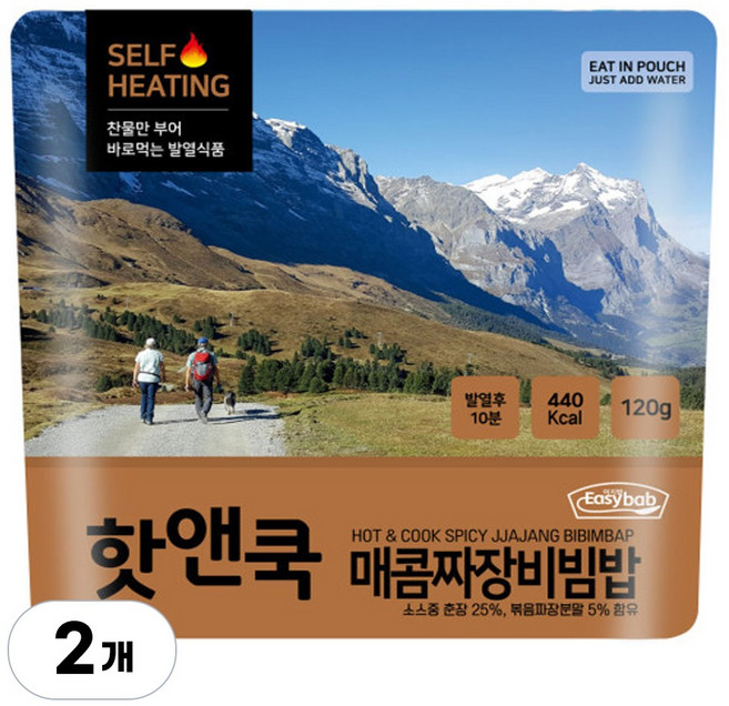 이지밥 핫앤쿡 매콤 짜장 비빔밥, 120g, 2개