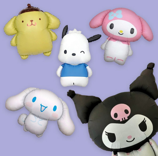 [파티지_로켓] 산리오 풍선세트 시나모롤 쿠로미 마이멜로디 폼폼푸린 쿠로미, KU_04_산리오 캐릭터 5종 풍선세트