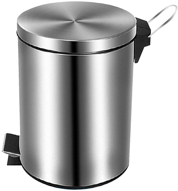 스텐레스 페달휴지통 12L, 실버, 1개