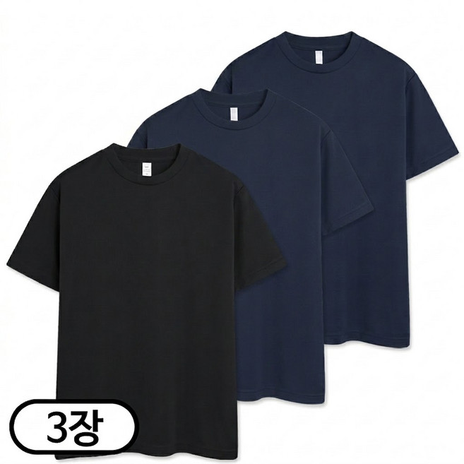 3장 세트 드라이 라운드 쿨티셔츠 남녀공용 기능성 반팔티 냉감 반팔 반팔티 (SCC5274PT)