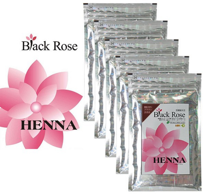 블랙로즈 헤나염색약 100g, 5개, 브라운