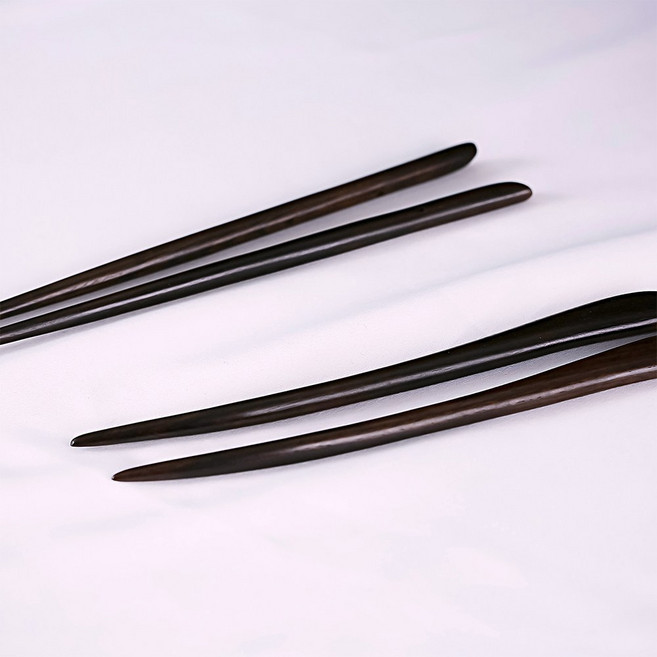 가배리본 흑단목 비녀 베이스 한복 전통 뒤꽂이