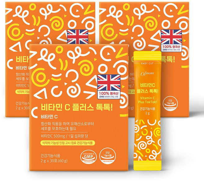 오브맘 비타민C 플러스 톡톡! 30일분, 3개, 30회분