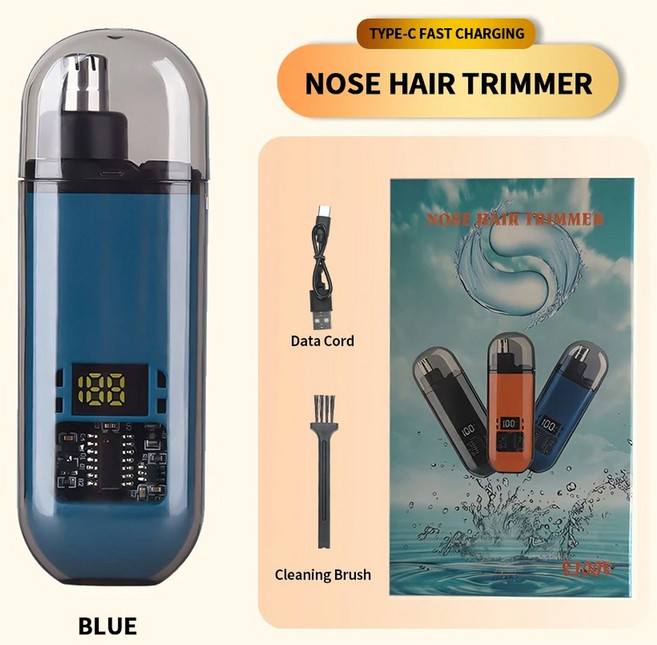 2 In 1 전기 휴대용 귀 및 코 헤어 트리머 클리퍼 2024 남성용 전문 무통 눈썹, G en, 1개