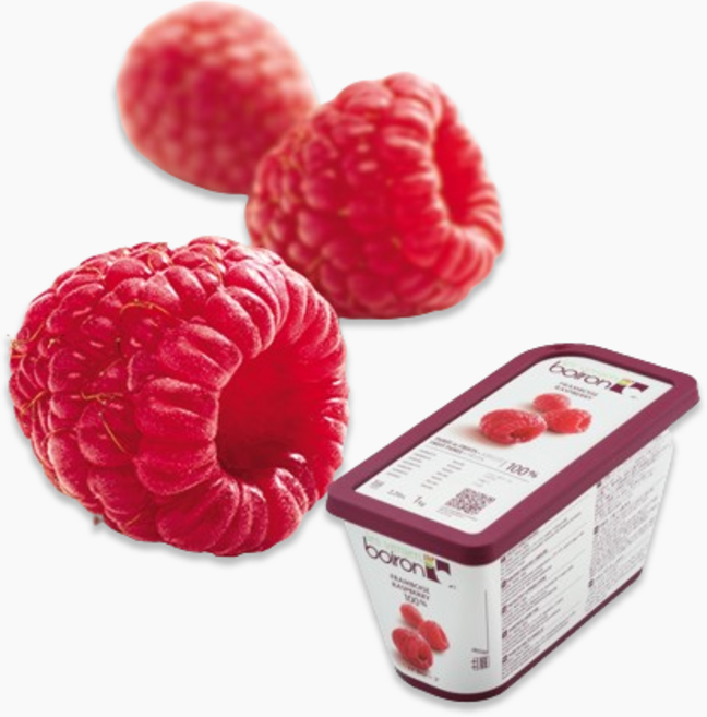 제원-브아롱 산딸기퓨레(라즈베리퓨레) 냉동 아이스박스+드라이아이스포함, 1kg, 6개