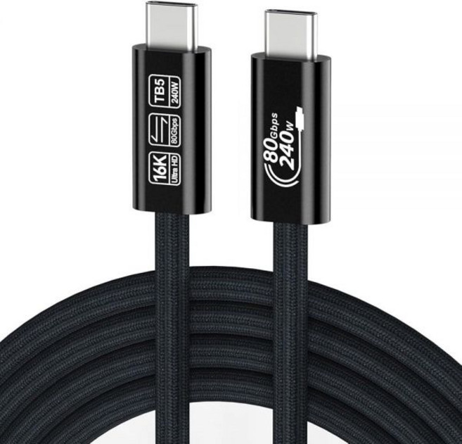 [80Gbps 데이터 동기화] 썬더볼트 5 케이블과 호환 3m(10피트) 240W 충전 및 맥북 맥 미니 4/3 모니터용 16K/듀얼 8K 디스플레이 도킹 스테이션 허브를, [80Gbps 데이터 동기화] 썬더볼트 5 케이블과 호