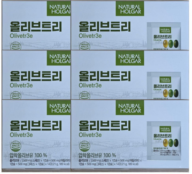 네츄럴올가 지중해 올리브오일 트리 캡슐 42캡슐, 6박스, 14회분