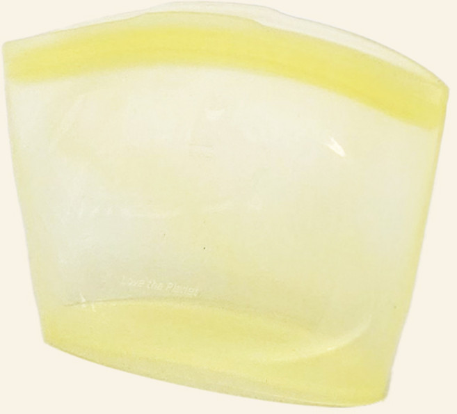 몽스토어 프리미엄 실리콘 지퍼백 500ml 보관이 편리한 국산 3중 밀폐용기 스탠딩, 라임, 1개