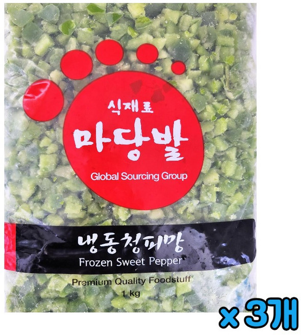 마당발 냉동 청피망 다이스 1kg, 3개