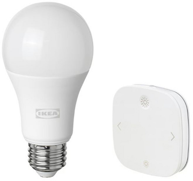 이케아 전구 / 이케아 e26 스마트전구+ 스마트 리모컨세트 / TRADFRI 트로드프리 밝기조절리모컨 + E26 LED전구 304.065.41, 1세트, 전구색