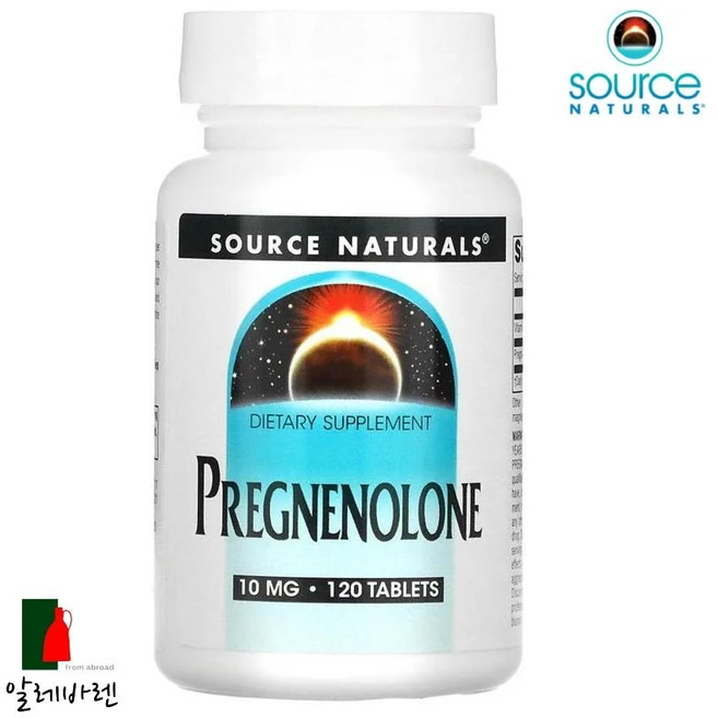 Source Naturals 프레그네놀론 Pregnenolone 10mg 120정 비타민 C 함유, 1팩 - 쿠팡