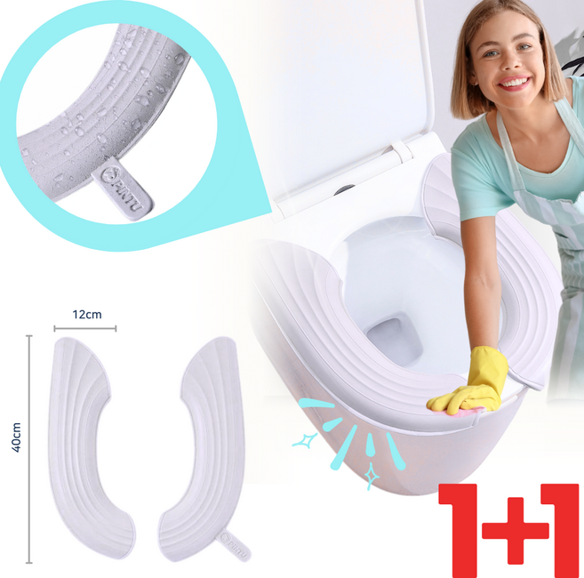 심플하우징 편안하고 위생적인 방수 접착식 EVA 변기 커버, 2세트, 그레이