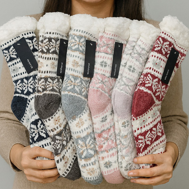 겨울 포근 기모 양털 수면양말 두꺼운 무압박 남여공용