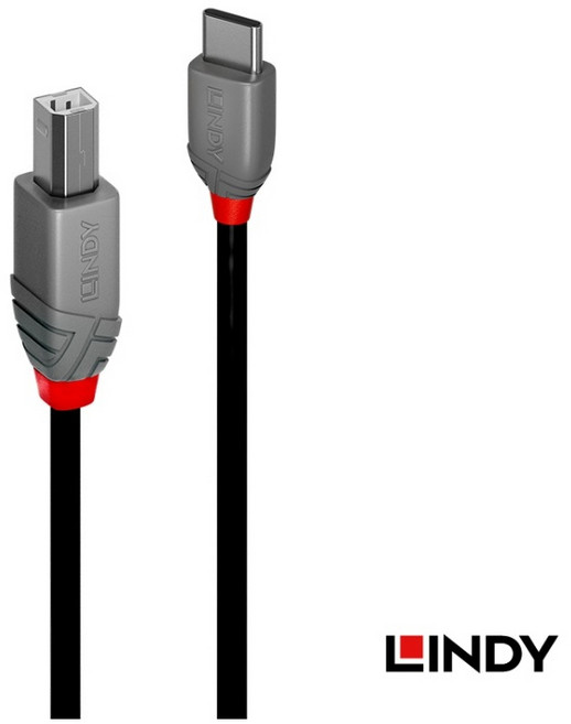 LINDY USB 2.0 Type-C 轉 Type-B 數據傳輸線, 1個, 1米=1公尺(LD36941)